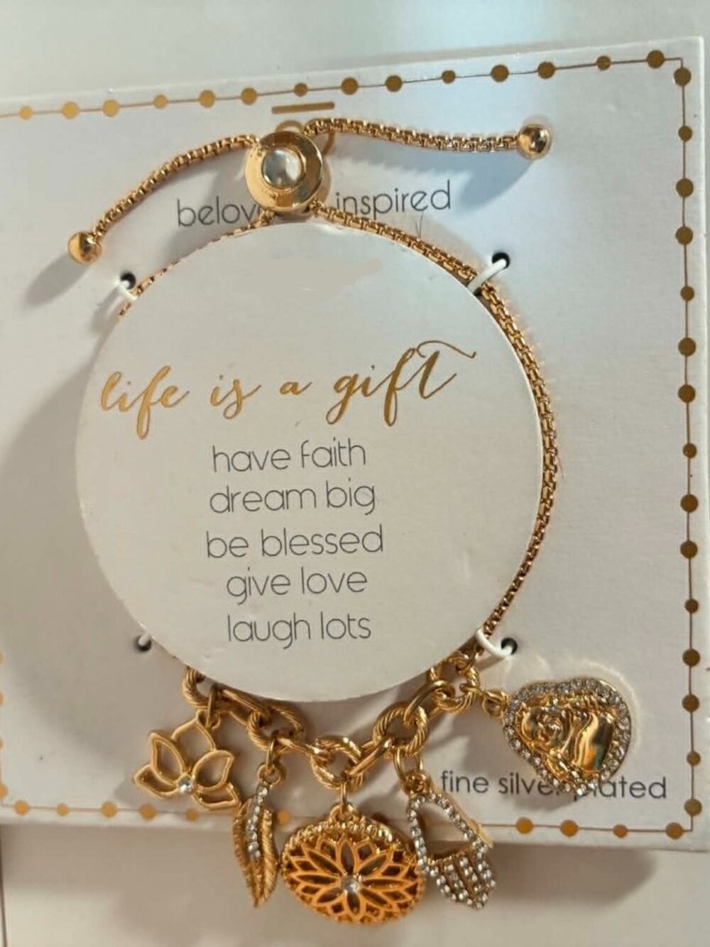 Beloved + Inspired Silver Plated Charm Bracelet